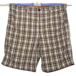 Merona Shorts Bermuda Surf Men's Size 40 Grey Plaid Cotton